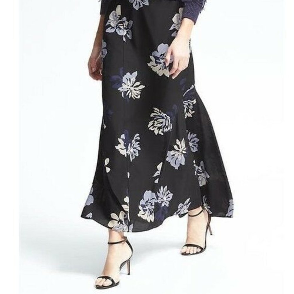 Banana Republic Flounce Floral Full Length Skirt
